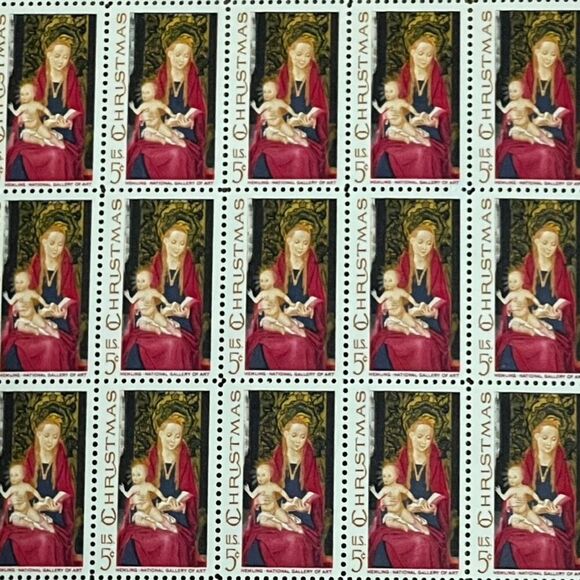 MNH 1957 Scott #1326 Madonna & Child 5 Cent Stamp Sheet of 50 Stamps - Picture 1 of 3